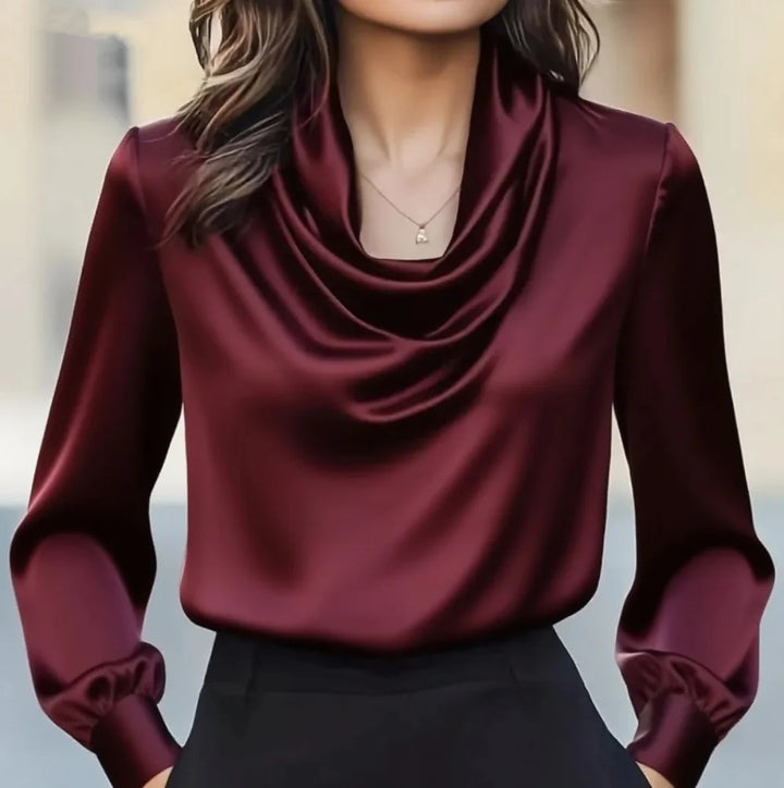 Martina Cowl Neck Satin Blouse