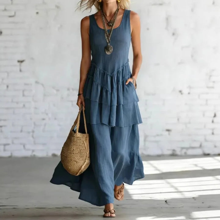 Ophelia Linen Layered Long Dress