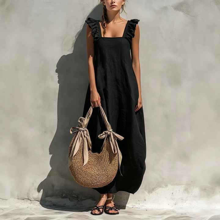 Claire Sleeveless Gathered Side Midi Dress