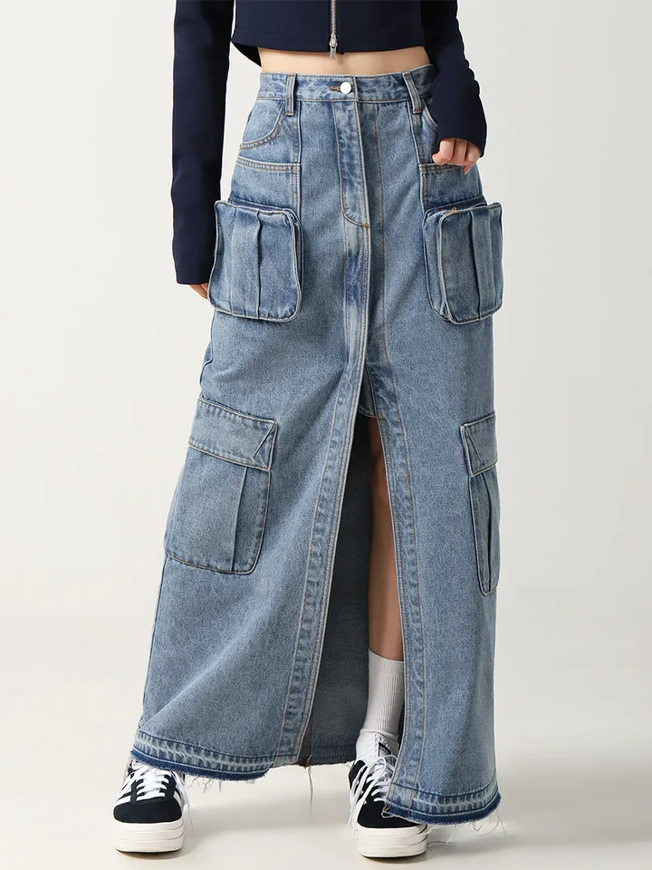 Sierra Cargo Pocket Denim Skirt