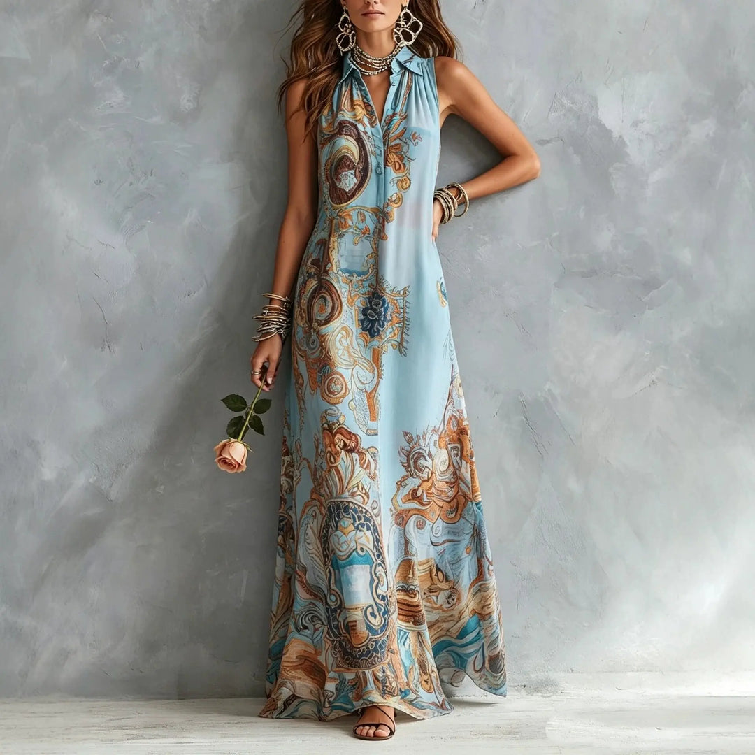 Zinnia Boho Print Maxi Dress