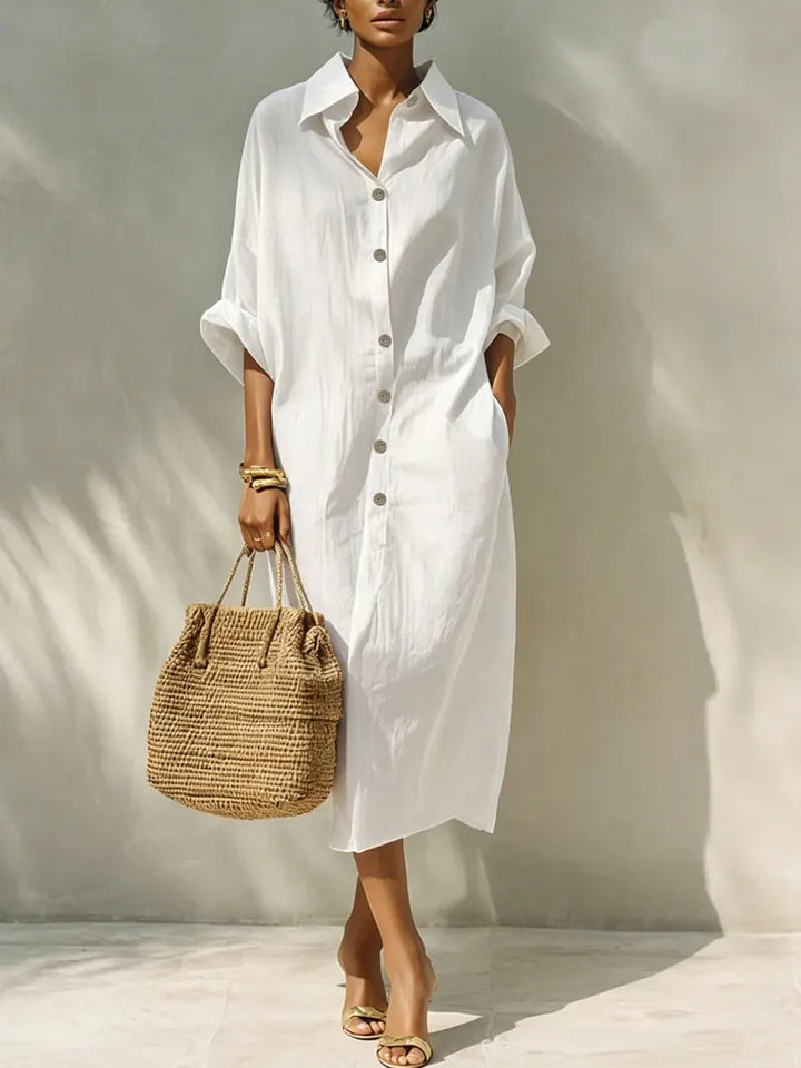 Emily Button Front Midi Dress