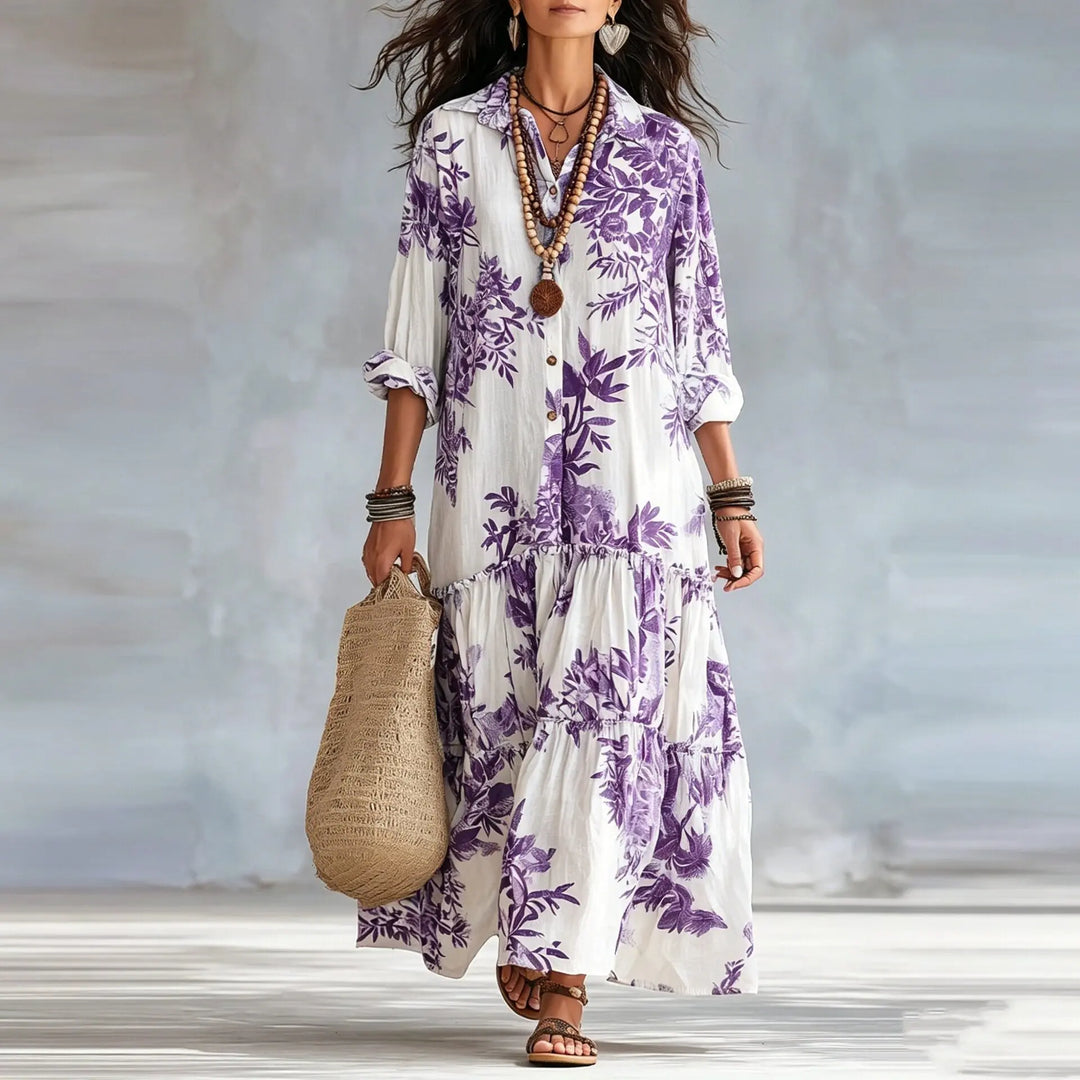 Delphine Floral Shirt Maxi Dress