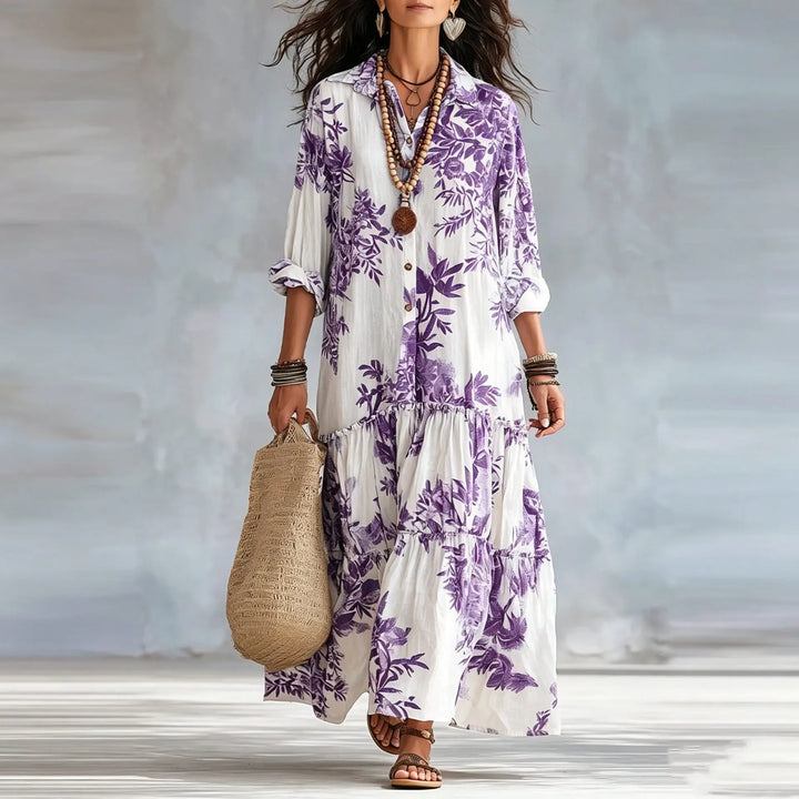 Delphine Floral Shirt Maxi Dress