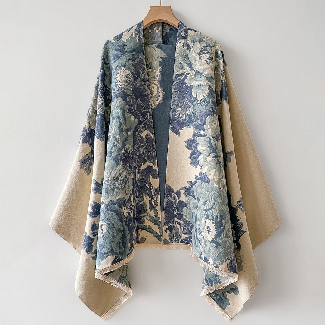 Elowen Warm Floral Cashmere Shawl