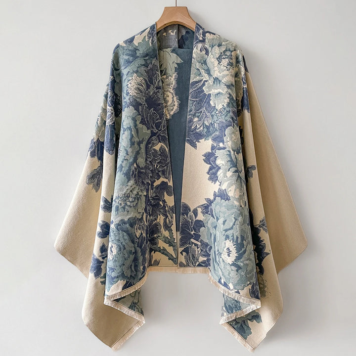 Elowen Warm Floral Cashmere Shawl