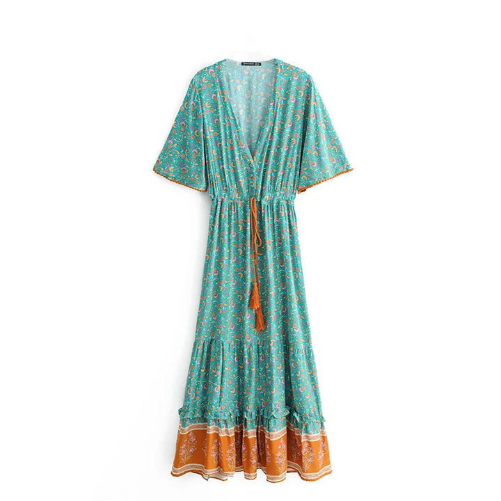Josephine Drawstring Bohemian Maxi Dress