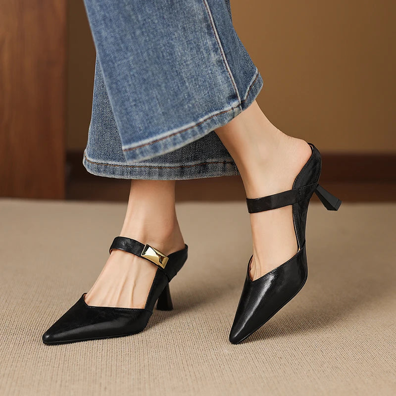 Margot Genuine Leather Kitten Heel