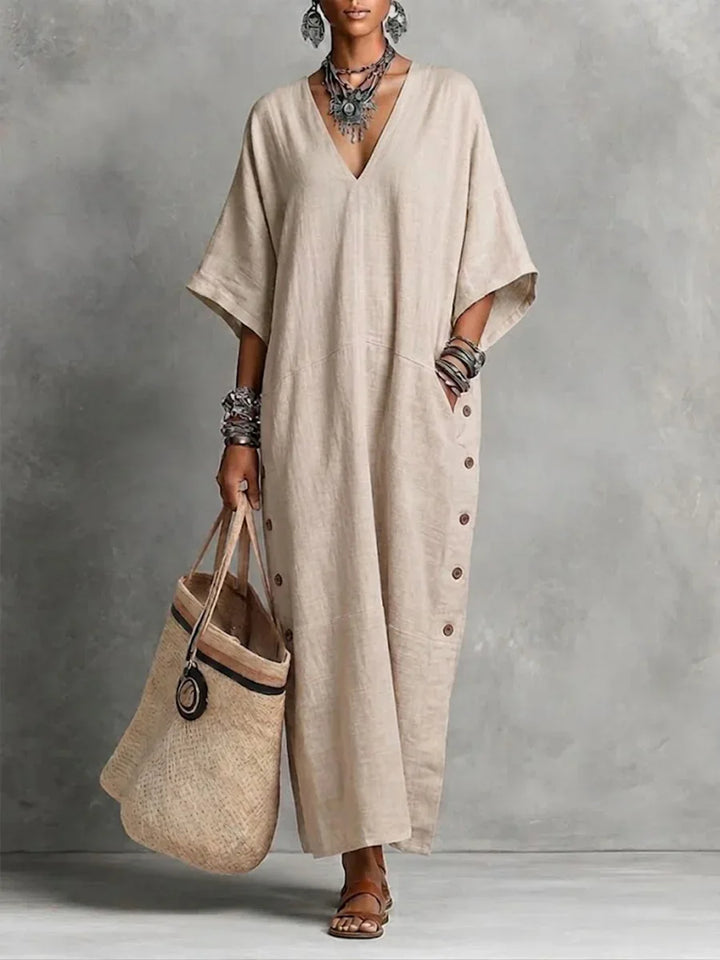 Coralie Relaxed V Neck Maxi Dress