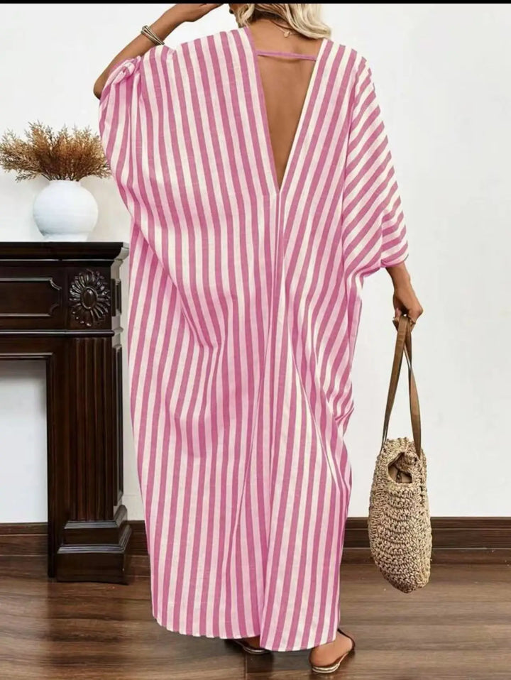Colette Striped Kaftan Maxi Dress