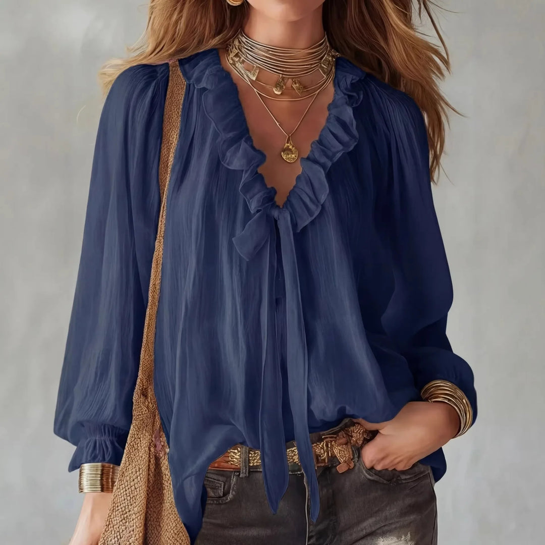 Maribel Lace Up Long Sleeve Top