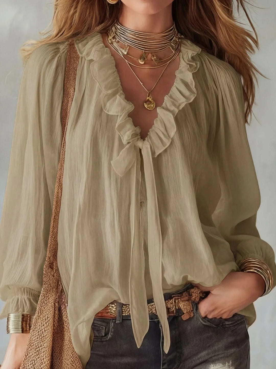 Maribel Lace Up Long Sleeve Top