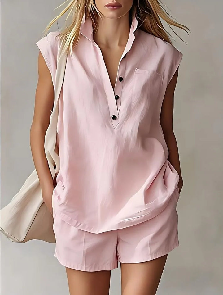 Harlow Breathable Cotton Linen Shorts Set