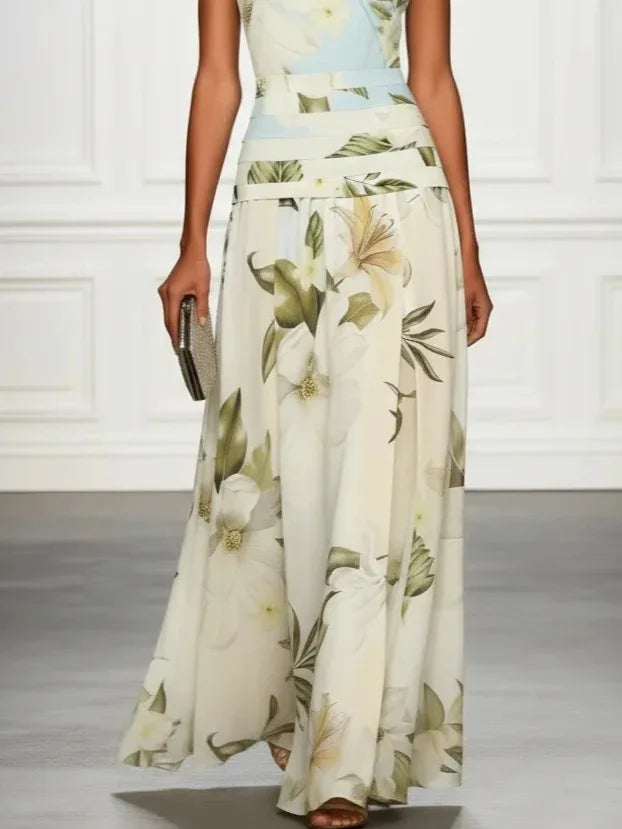 Aimee Floral Belted Maxi Dress