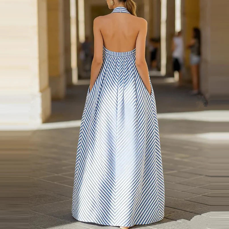 Mila Flowy Chic Striped Long Dress