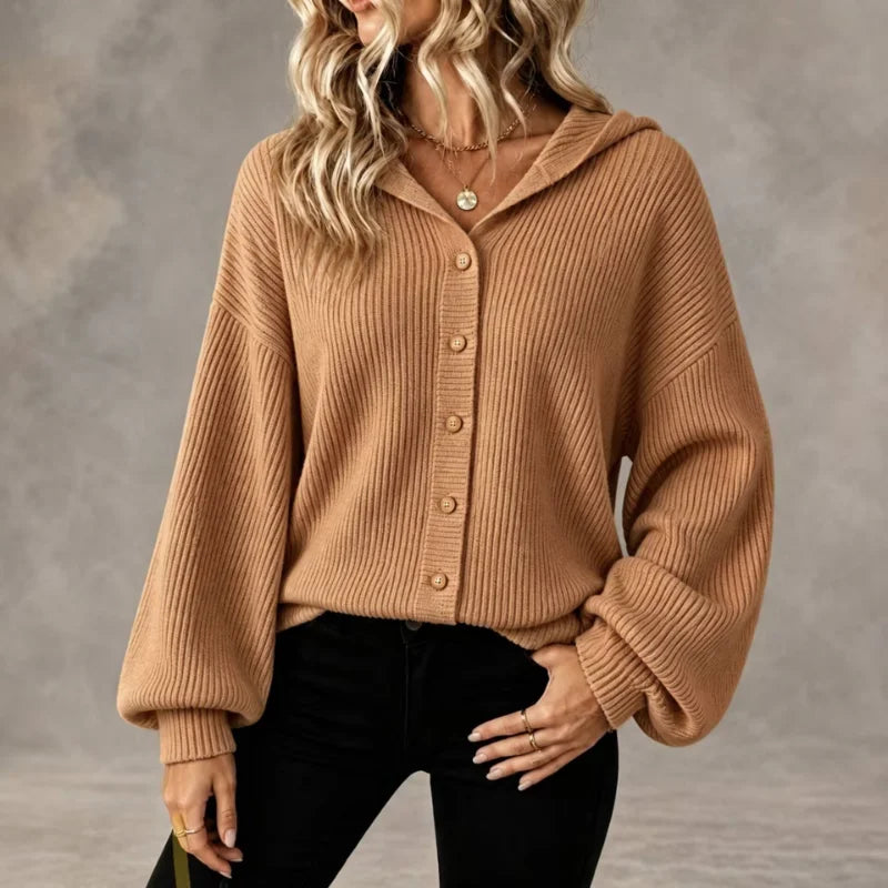 Elowen Button Front Hooded Cardigan