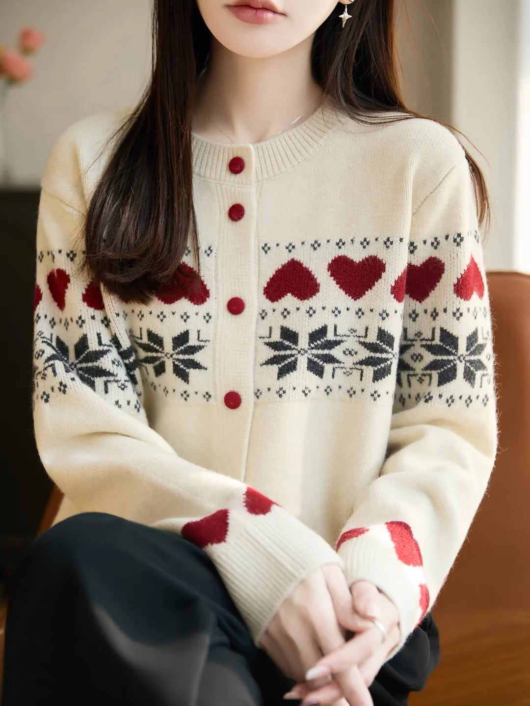 Rosalie Jacquard Knit Cardigan