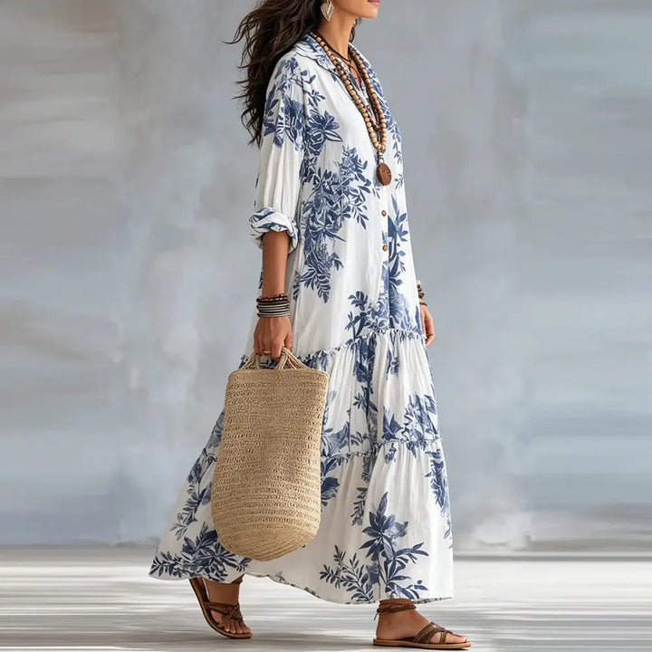 Delphine Floral Shirt Maxi Dress