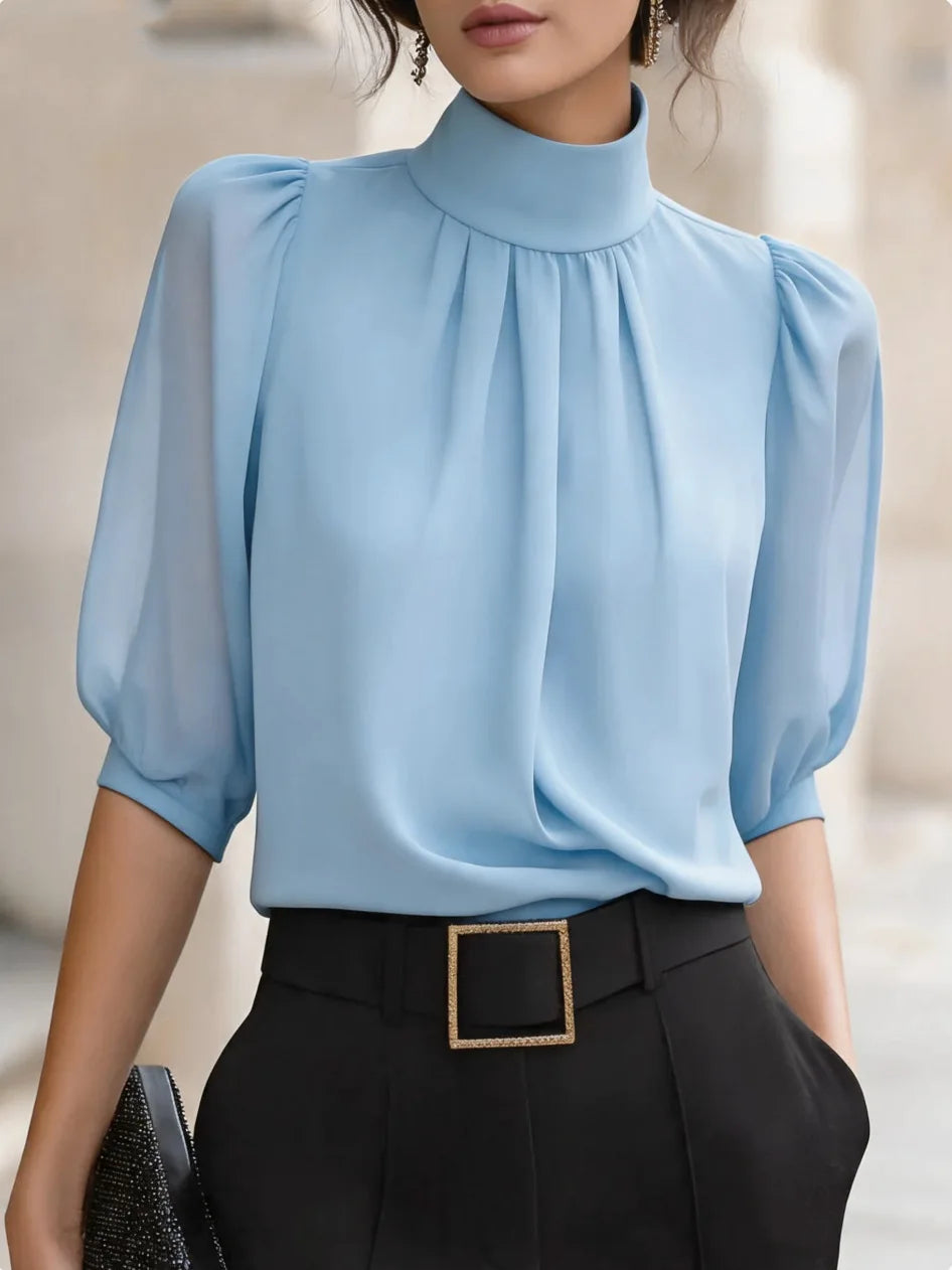 Emery Pleated Chiffon Blouse