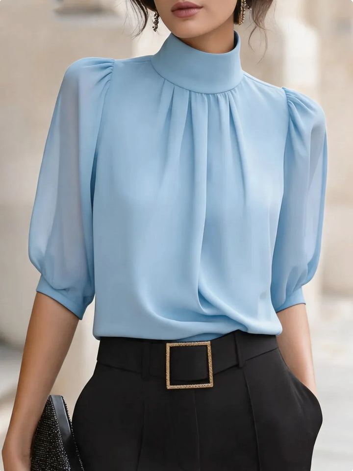 Emery Pleated Chiffon Blouse