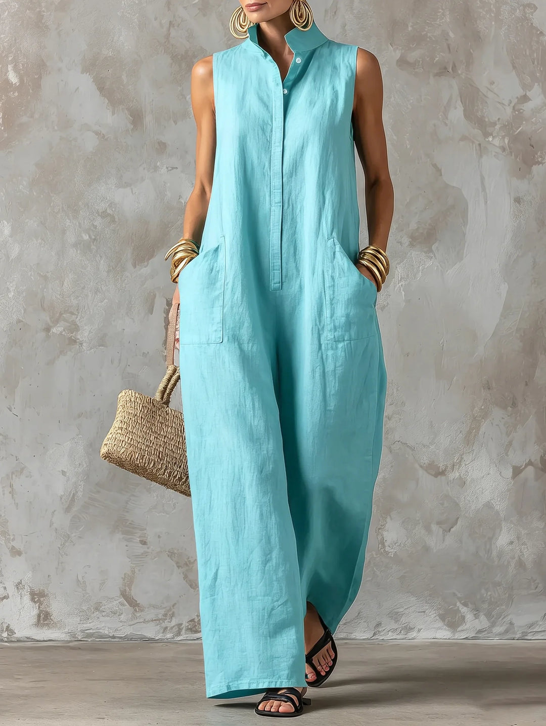 Presley Effortless Stand Collar Jumpsuit