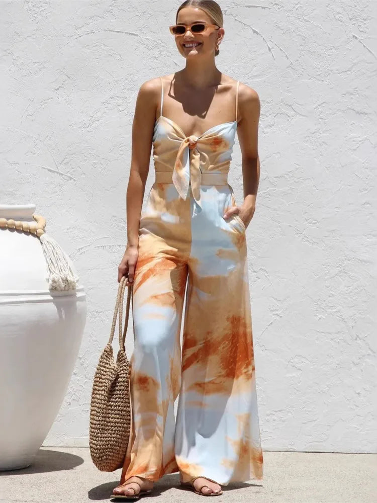 Soleia Printed Wide Leg Jumpsuit