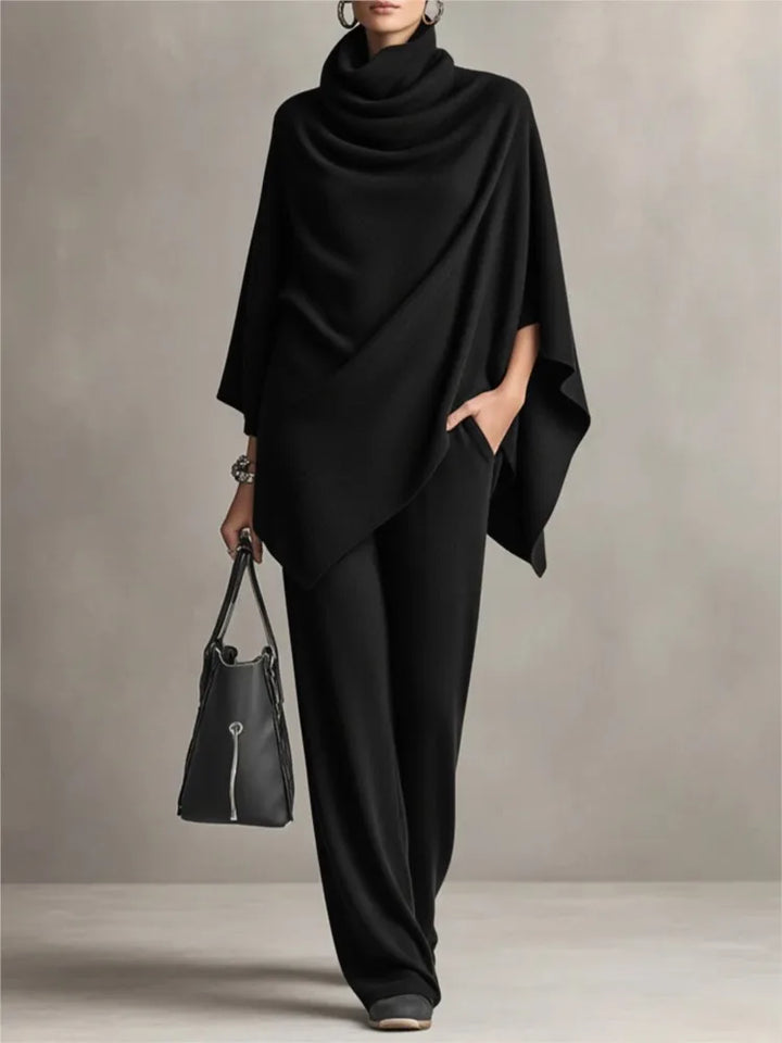 Marcelle Draped Cozy Poncho Set