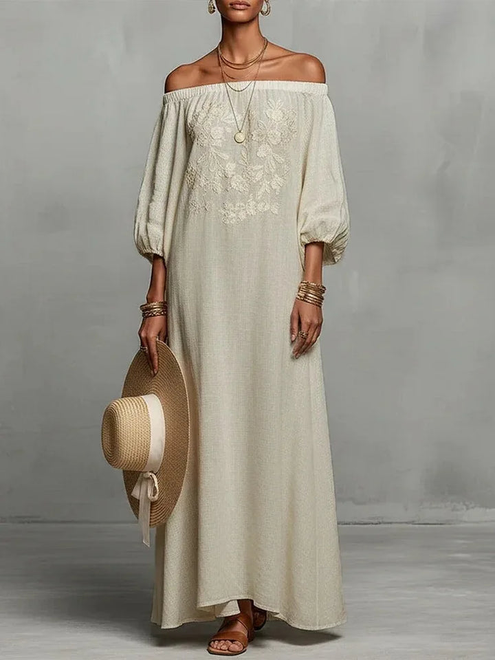 Etta Flowy Off Shoulder Maxi Dress