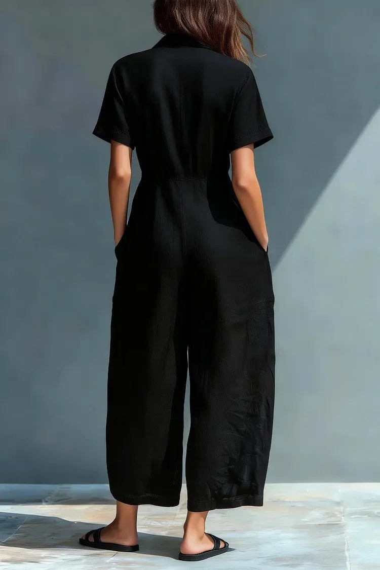 Aveline Elegant Relaxed Wide Leg Jumpsuit