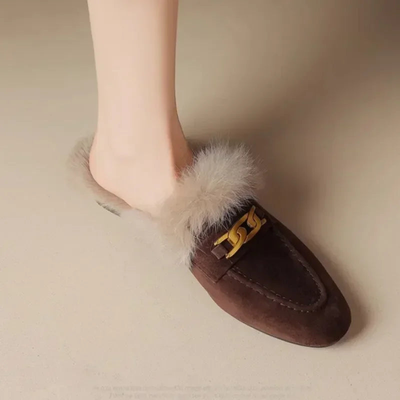 Madona Whisper Fur Mules
