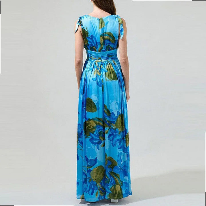 Maribelle Bohemian Floral V Neck Maxi Dress