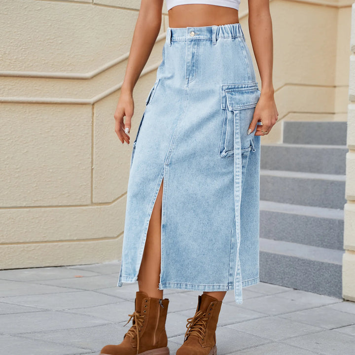 Beverly Elastic Waist Denim Skirt
