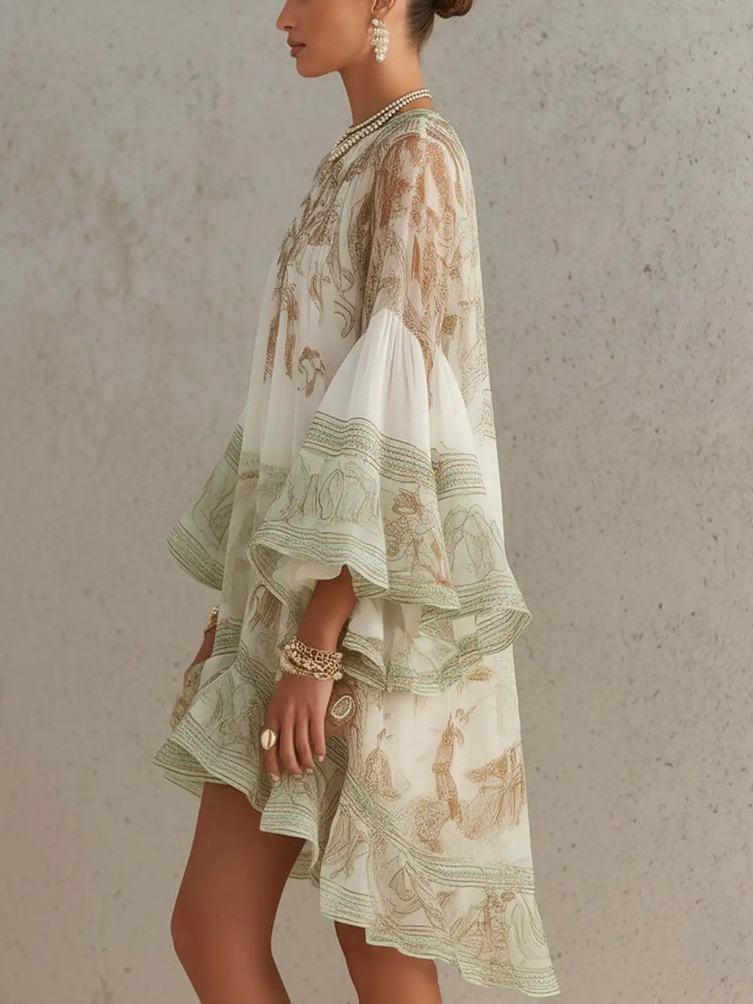 Emily Boho Chiffon Mini Dress
