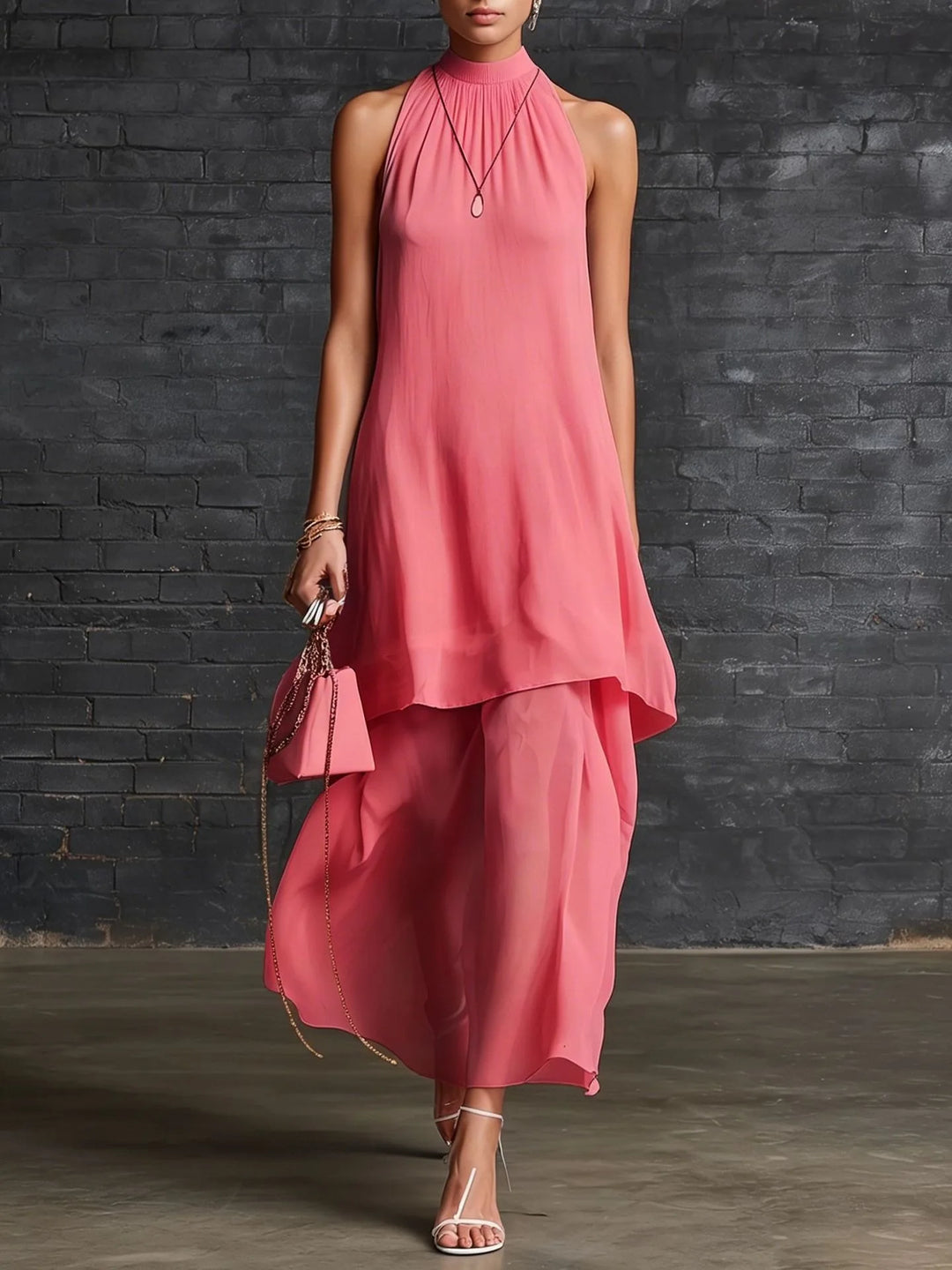 Evelyn Elegant Layered Chiffon Wedding Guest Dress