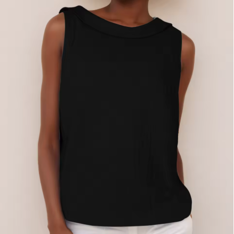Kayla Sleeveless Roll Collar Top