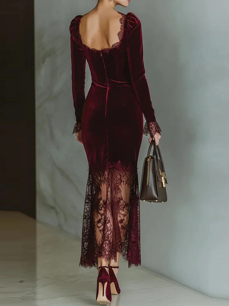 Seraphina Velvet Lace Dress