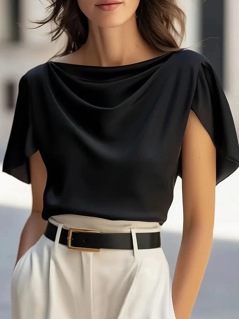 Bellamy Draped Cowl Neck Blouse