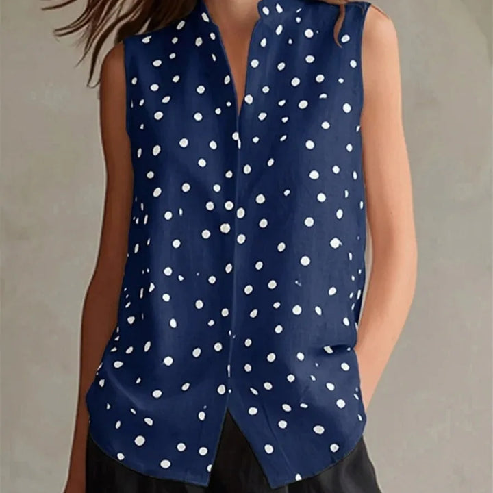Camilla Relaxed Polka Dot Sleeveless Blouse