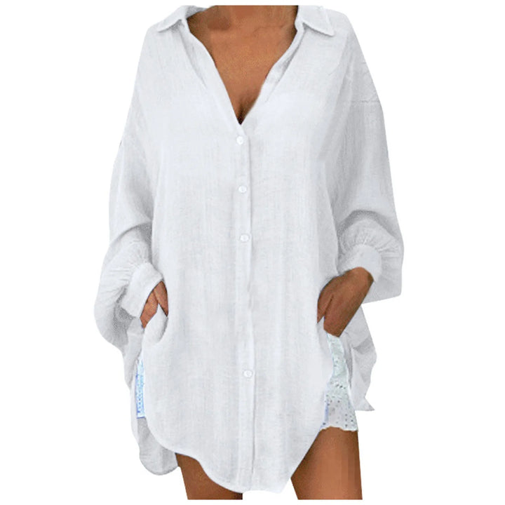 Brielle Button Front Tunic Blouse
