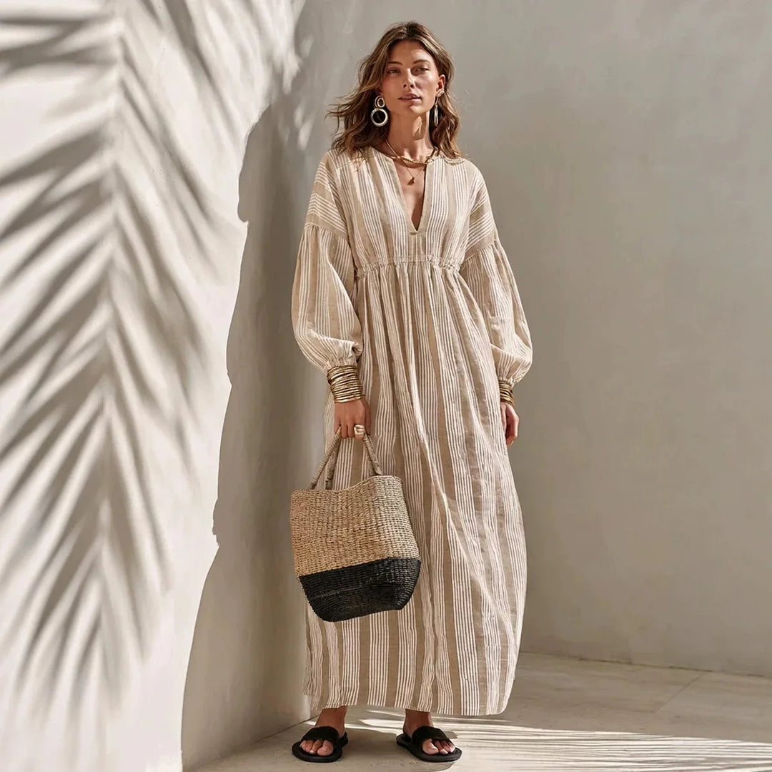 Harriet Relaxed Striped Midi Dress