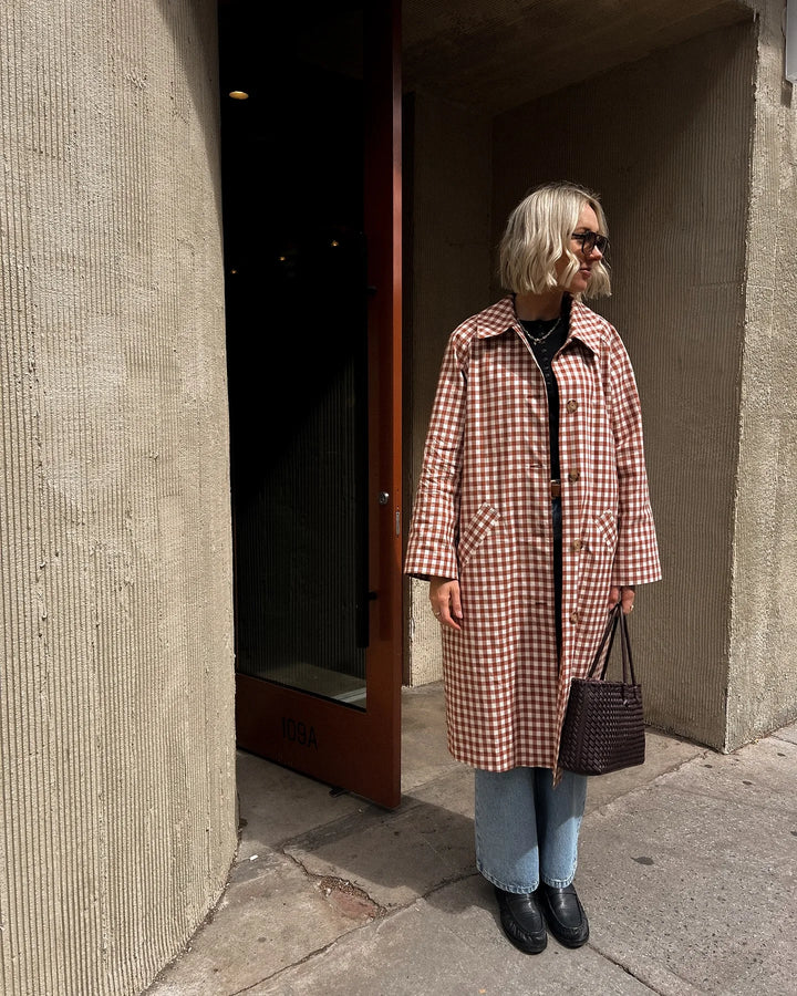 Marigold Gingham Trench Coat