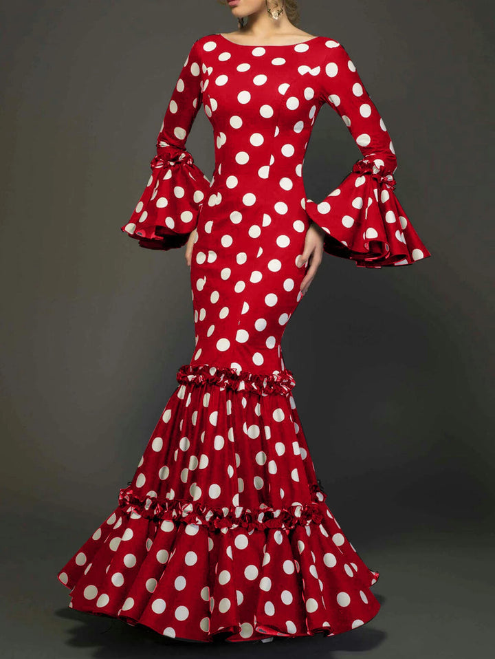 Julianne Polka Dot Wedding Guest Midi Dress