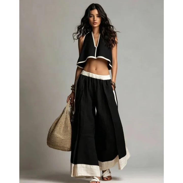 Vessara Wide Leg Two Piece Set