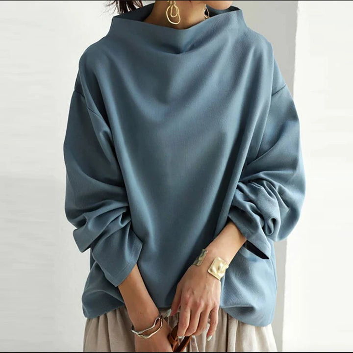 Sabine Draped High Neck Blouse