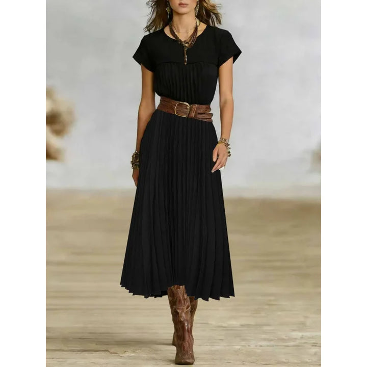 Meredith Elegant Pleated Maxi Dress