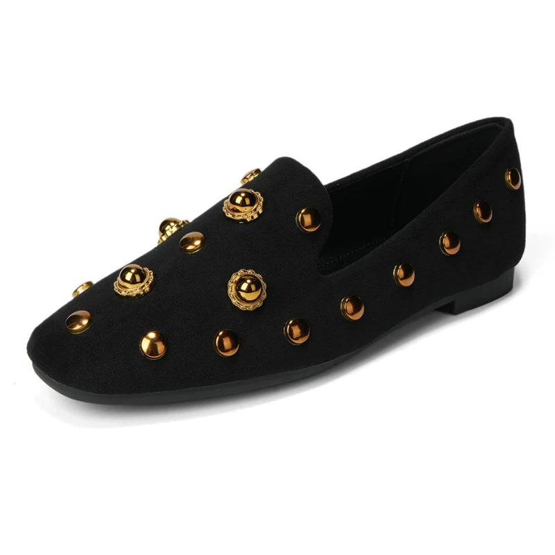 Reese Studded Suede Loafers