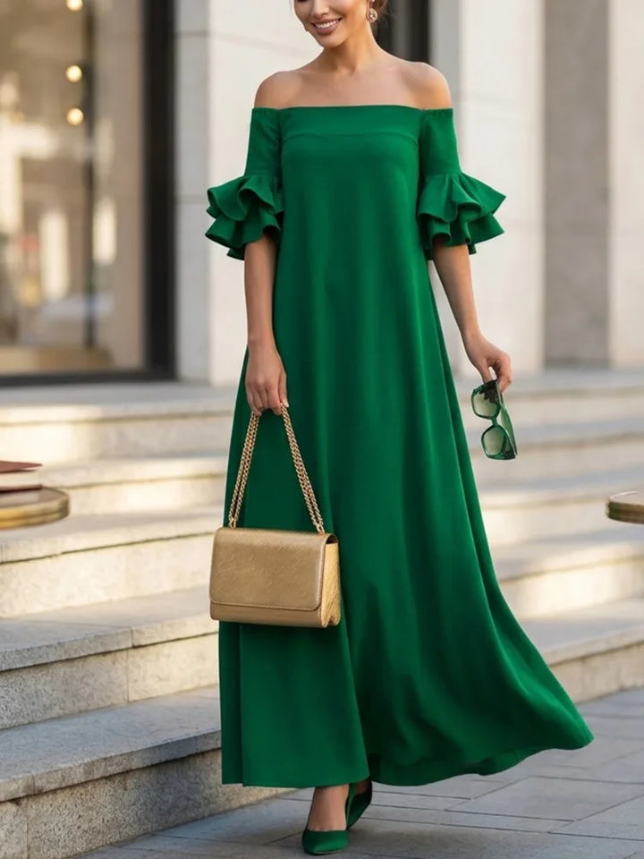 Valencia Off Shoulder Ruffle Maxi Dress