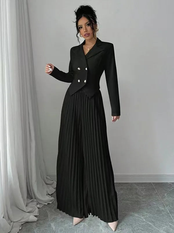 Marlena Pleated Wide Leg Set