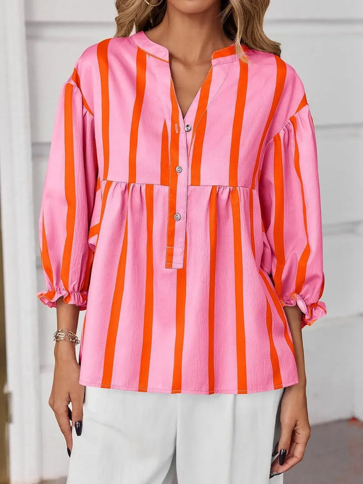 Katelynn Striped Bubble Blouse