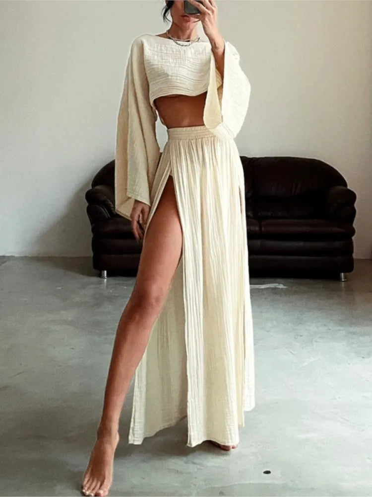 Kimberly Crop Top and Maxi Skirt Set